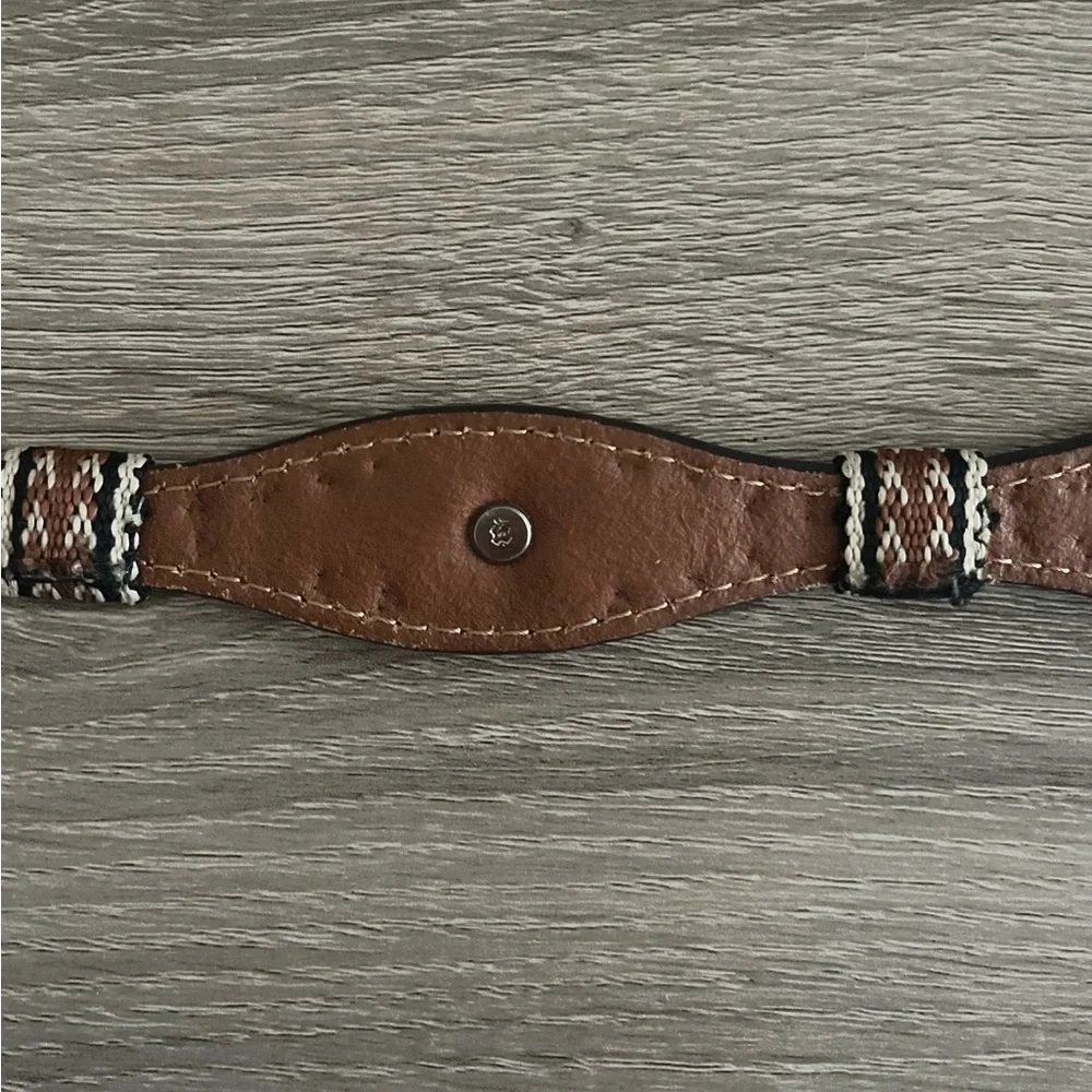 Nocona Genuine Leather Brown and Silver Unisex Western Belt 28
